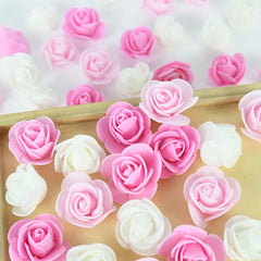 50/100/200 Piece Lot .5cm PE Foam Rose Buds Head Artificial Flower For Wedding Birthday Party Home Decor DIY Rose Valentines Day Gifts