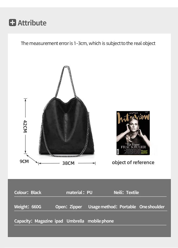 Women's Luxury Soft Shoulder Bag With Chain High Quality Crossbody Boutique Fashion Tote Bags