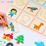 Montessori Drawing Toys Wooden DIY Kids Toys Painting Template Stencils Learning Educational Toys for Children Great Gift Idea 20pcs