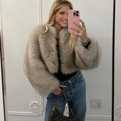 Faux Fur coat grey
