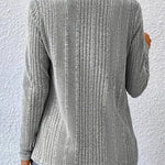 Solid Rib Knit Cardigan, Casual Open Front Long Sleeve Sweater Long Sleeve Cardigan Tops