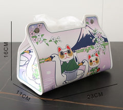 Faux Leather Car Tissue Box Cover Tissue Box Holder Organizer for Car, Bathroom, Kitchen and Office Room Decor