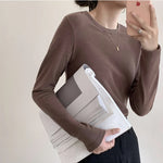 Women's Sweater Fall Winter Apparel Pullovers Long Sleeve Tube Knitted Top