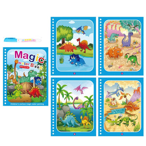 Magic Reusable Water Coloring Book For Children Montessori Toys Drawing Book For Kids Unicorn Dinosaur Animal Ocean Universe Cartoon Early Education Toys for Kids