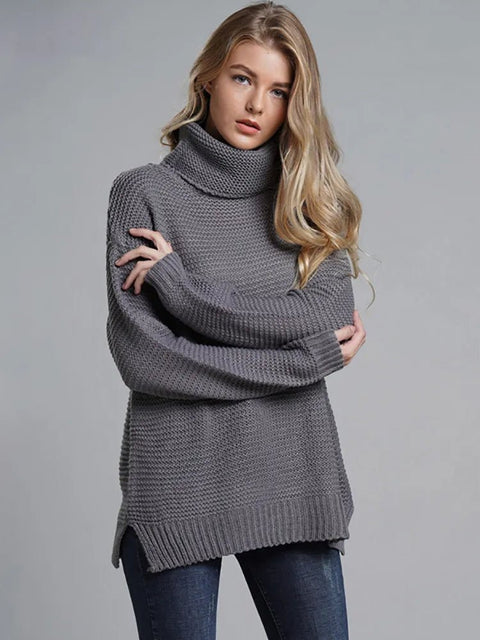 Turtleneck Sweater Women Winter Knitwear Pullover Warm Thick Casual Cozy Fashion Top