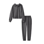 Fashion Boutique Style Loose Sports Hoodie & Elastic Pants Set For Women 2-Piece Pant Sets