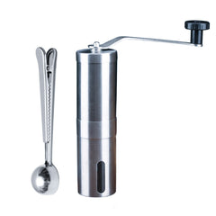 Manual Stainless Steel Portable Coffee Grinder with Adjustable Ceramic Conical Burr, Hand Crank Mill, Compact Great for Home, Office or Travel