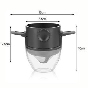 Foldable Mini Coffee Filter Portable Coffee Maker Stainless Steel Drip & Tea Diffuser for Loose Tea
