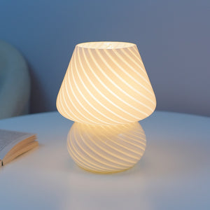 Small Glass LED Desk Lamp For Bedroom /Living Room Bedside Striped Lamp Home Decor