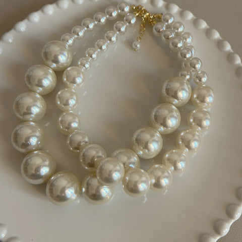 Pearl Choker Necklace Women Vintage Double Layer Elegant Collar Bridal Wedding Jewelry Gift Accessories
