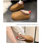 Warm Plush Interior Winter Shoes for Women Winter New Cashmere Warm Thick Sole Low Boot Half Slipper Shoe w/ Fur Lining