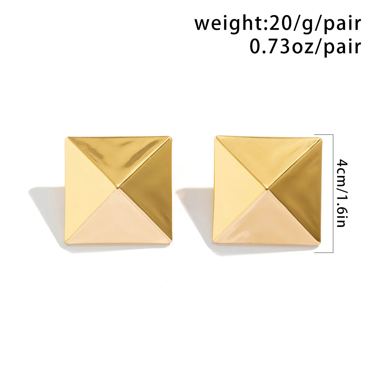 Unique Gold/Silver Color Earrings 3D Geometric Stud Earrings for Women Men Vintage Wedding Party Valentine's Day Gift