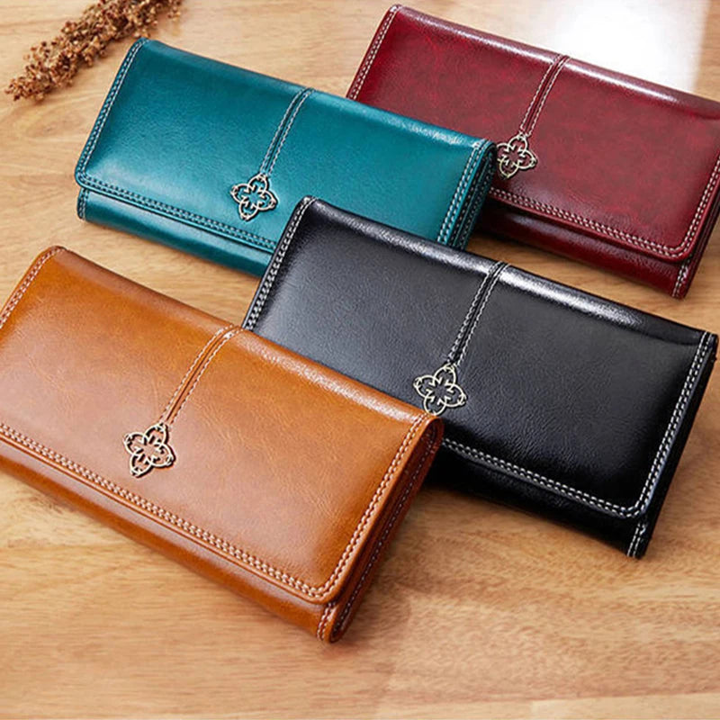 Women's Faux Leather Wallet Luxury Long Rectangular Wallet Boutique Fashion Purse Money Bag Card Holder