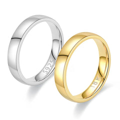 Gold Plated Ring Minimalist Couple's Wedding Engagement Ring Fashion Women's Simple Couple's Wedding Ring Gift for Her