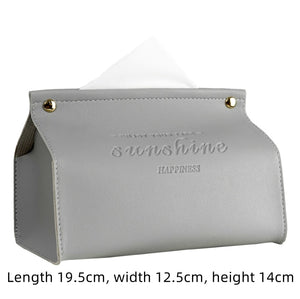 Faux Leather Car Tissue Box Cover Tissue Box Holder Organizer for Car, Bathroom, Kitchen and Office Room Decor