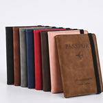 PU Leather Passport Wallet Travel Document Card Holder