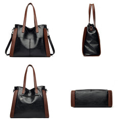 Women's Large Capacity Shoulder Bag PU Leather Crossbody Tote Bag