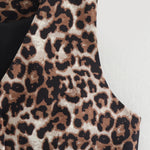 Women's Leopard Print Vest New Fashion V-Neck Single-Breasted Casual Vest Top