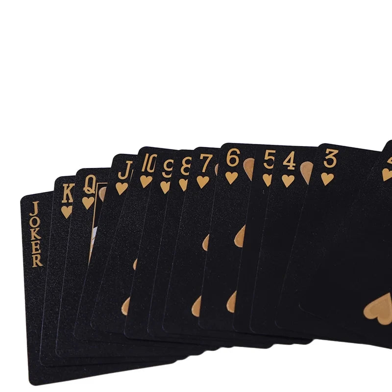 Black Gold Color Playing Card Game Card Deck Waterproof Poker Suit Magic Package Board Game Gift