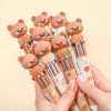 10-Color Ballpoint Pens Cartoon Bear Theme 0.5mm Colorful Ink Gel Pens Silicone Kids Student Pens School Office Supplies Stationery