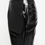 High Waist Shiny  Ladies Skirt Short Pencil Skirt Black/Red Colors Sexy Clubwear Elegant Bodycon Skirts