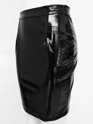 High Waist Shiny  Ladies Skirt Short Pencil Skirt Black/Red Colors Sexy Clubwear Elegant Bodycon Skirts