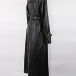Waterproof PU Vegan Leather Luxury Trench Coat Overcoat For Women