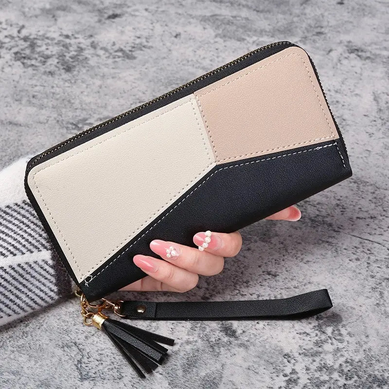 New Fashion Faux Leather Zipper Wallet Long Clutch Coin Purse Card Holder Billfold Wallet