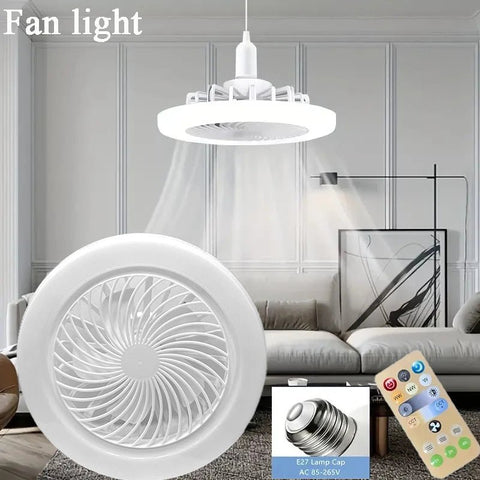 Ceiling Fan Light LED 2-in-1 Three-Speed Remote Wall Control Bedroom Home Lamp Bead Fixture