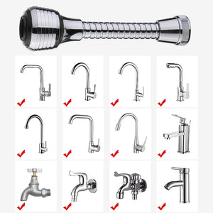 Flexible Faucet Extension 2 Modes 360° Rotatable High Pressure Faucet Extender Water Saving Bathroom Kitchen Accessory