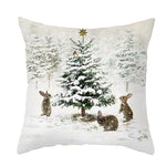 Christmas Pillow Covers Elk Tree  Merry Christmas Decorations For Home Decor Cushion Covers Sofa Decorative Throw Pillow Covers