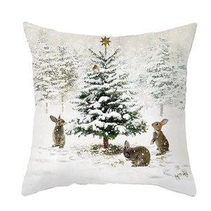 Christmas Pillow Covers Elk Tree  Merry Christmas Decorations For Home Decor Cushion Covers Sofa Decorative Throw Pillow Covers