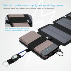 Portable Solar USB Charging Panel Outdoor Multifunctional Foldable 5V 1A USB Output Device Camping Charger w/ High Power Output