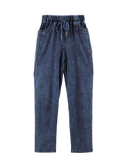 Women's Plus Size Jeans Stretchy Cotton Knit Denim Trousers