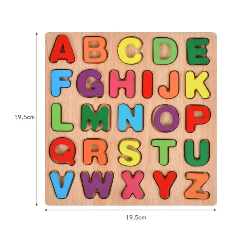 Colorful Alphabet Number Wooden Puzzles for Kids Montessori Intelligent Matching Game Preschool Children Early Educational Toys