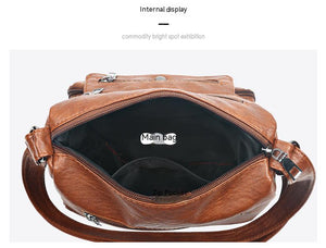 Soft Faux Leather Crossbody Bag Lightweight And Large Capacity Shoulder Messenger Bag