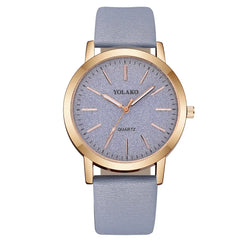 Women's Quartz Watch Large Round Face Luxury Fashion Brand with Leather Band Quartz Ladies Wristwatch