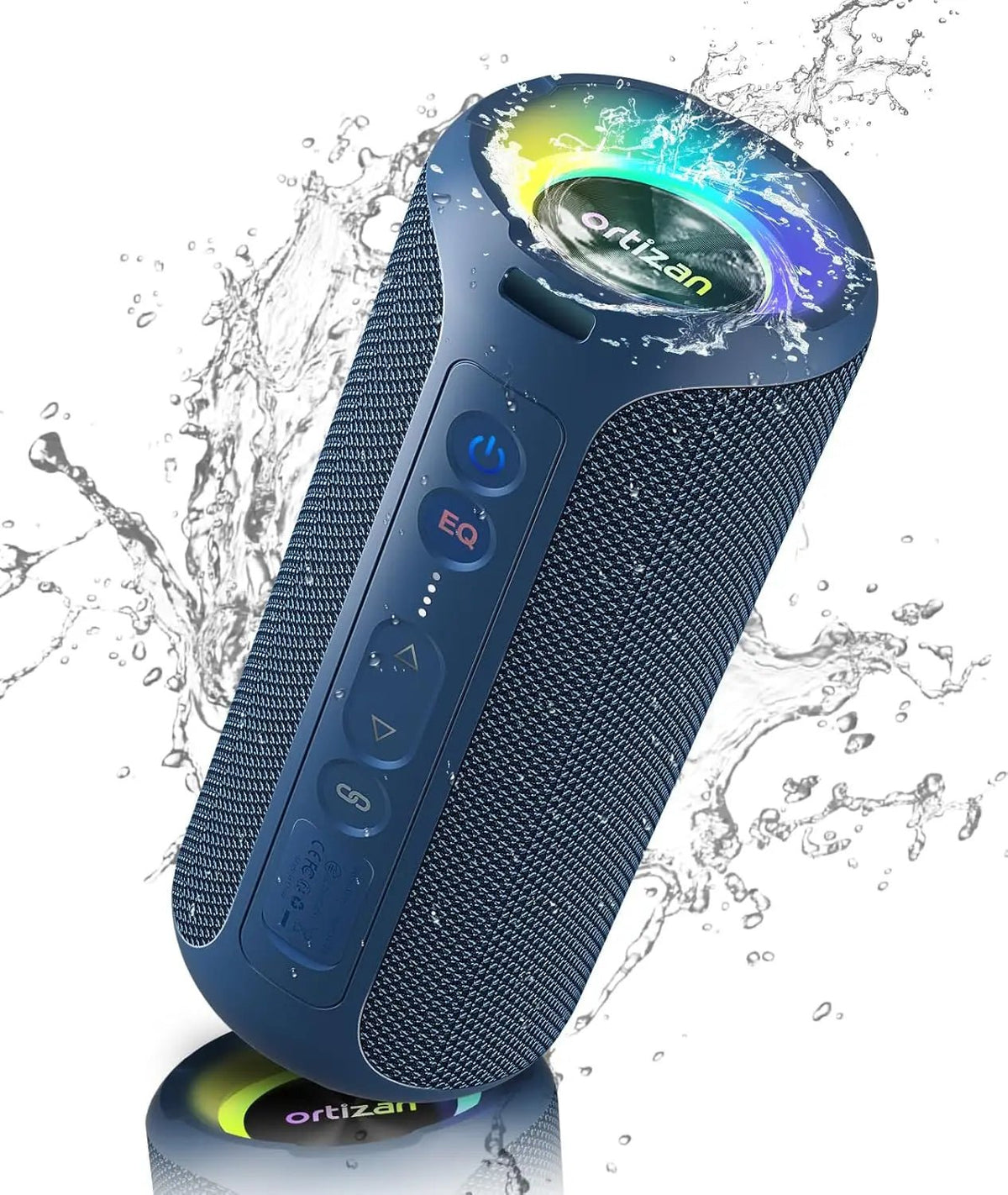 Portable Bluetooth Speaker 40W Stereo Sound with Deep Bass and LED Light Show