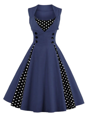 Plus Size Women's Retro Vintage Dress 50s 60s Rockabilly Style Party Midi Dresses