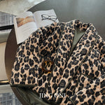 Leopard Short Padded Luxury Winter Jacket Women's Y2K New Fashion Vintage Chic Coat