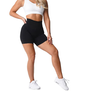 Black Biker Spandex Shorts for Women Seamless Breathable Moisture Wicking High Waisted Short Leggings for Workout Gym Running Cycling Shorts