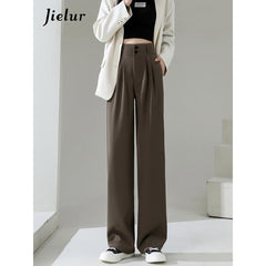 High Waist Double Buttons Wide Leg Pants Various Colors