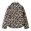 Padded Jacket Women Leopard Short Luxury Y2K Vintage Chic Warm Winter Coat Outerwear