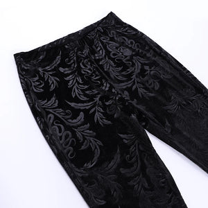 Gothic Black Flare Pants Womer Lolita Streetwear See Through Sexy High Waist Pants Aesthetic Punk Grunge Trousers