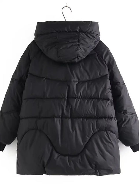 Puffer Jacket Women Plus Size Hooded Long Thick Cotton Warm 5XL Winter Coat Outerwear Casual