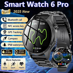 Smart Watch 6 Pro with features listed on a blue gradient background