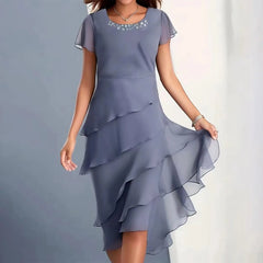 Chiffon Midi Dress blue