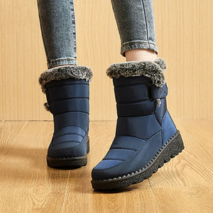 Waterproof Winter Boots for Women Faux Fur Plush Snow Boots Ankle Platform Boots Warm Fur Lining Winter Boots