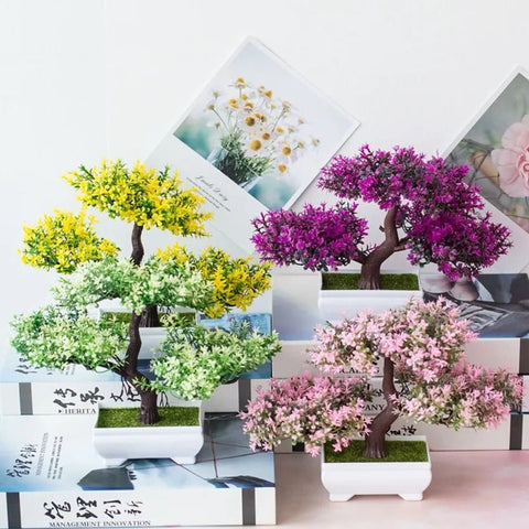 Artificial Bonsai Tree Small Potted Fake Plant Simulation Pine Home Decoration Office Decor Gift