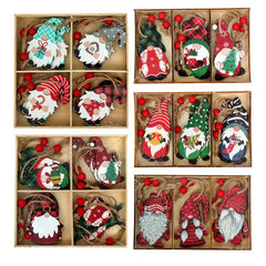 Christmas Tree Ornaments Wooden Gnomes Merry Christmas Tree Decorations Craft Supplies